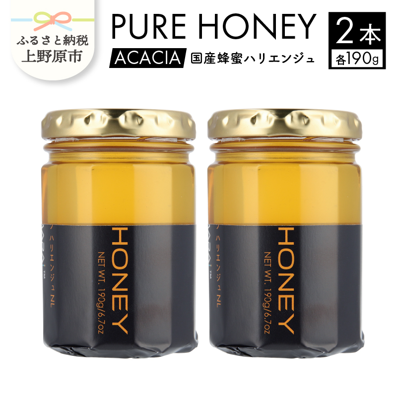 【ふるさと納税】上野原市産 はちみつ ハチミツ 蜂蜜 天然 計380g 190g×2本 ハリエンジュ ラベルレス マイルド 贈答 プレゼント ギフト 贈り物  山梨県 上野原市山梨県上野原市12000鍋セット・