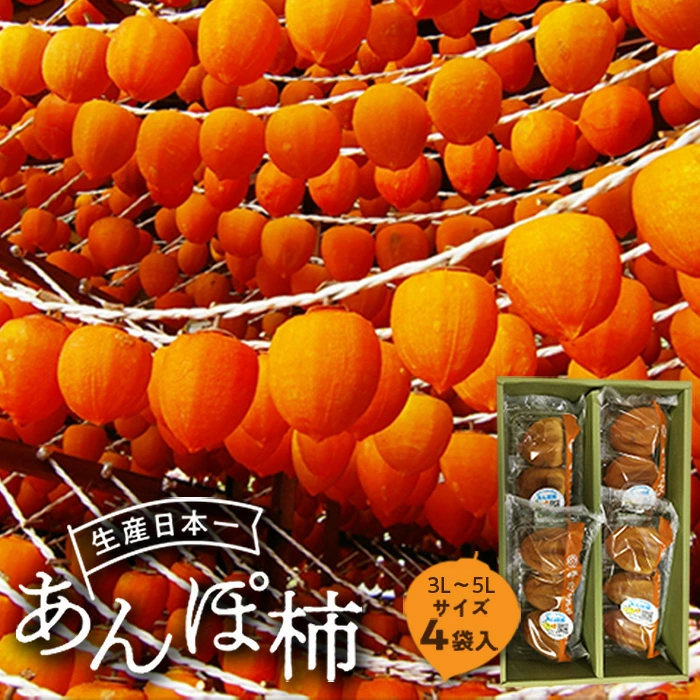 伊達市発祥の特産品 あんぽ柿 (蜂屋柿)4袋入   F20C-131福島県伊達市12000果物・フルーツドライフルーツ