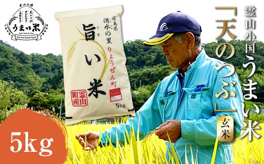 JGAP認証 新米 令和7年産米 霊山小国うまい米 天のつぶ 5kg 玄米 F20C-261福島県伊達市17000米・パン玄米・雑穀米・もち米・餅