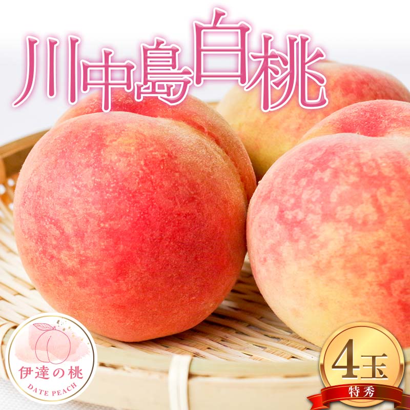 【2026年出荷分先行予約】福島県産 川中島白桃の特秀 4玉入り (約1.2kg) 株式会社エールアップ 特秀 伊達の桃 桃 フルーツ 果物 もも モモ momo F21C-077福島県伊達市9000果物・フルーツもも・すも