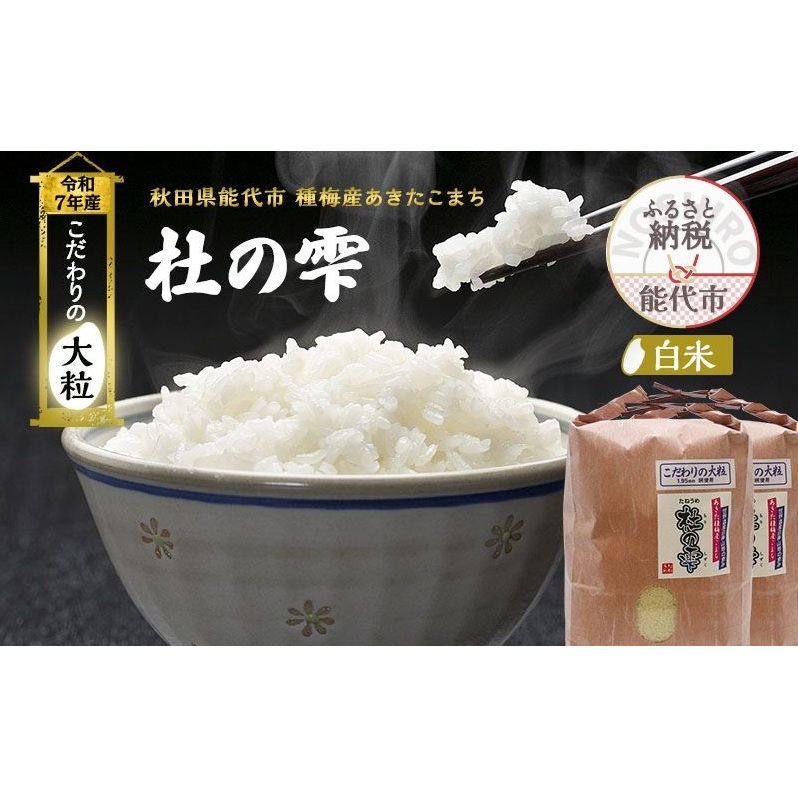 令和7年産 新米 米 お米 《定期便9ヶ月》【白米】秋田県産 あきたこまち あきた種梅産こまち 杜の雫 こだわりの大粒 18kg(9kg×2袋)×9回 合計162kg秋田県能代市407500米・パン白米