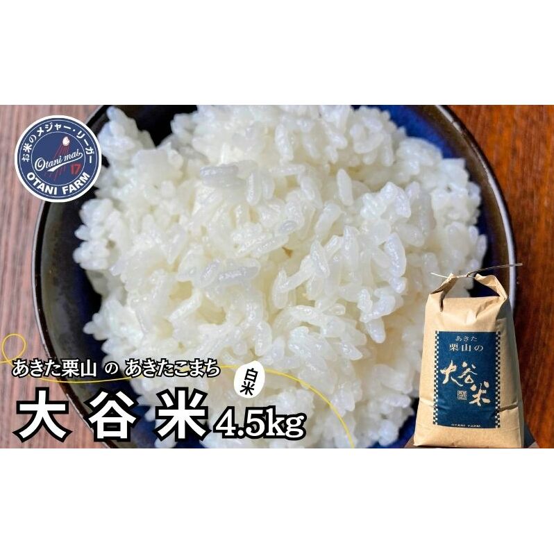 米 あきたこまち 4.5kg 令和7年産 あきた栗山 大谷米 白米 精米 こめ お米 おこめ 令和7年 単一原料米 ごはん 秋田こまち 秋田 秋田県 能代市秋田県能代市15000米・パン白米