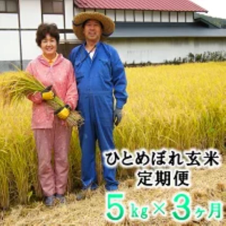 ≪令和7年産≫【3ヶ月定期便】減農薬栽培 ひとめぼれ玄米5kg 【1108】岩手県花巻市51000米・パン玄米・雑穀米・もち米・餅