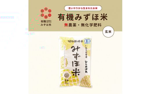 有機JAS転換みずほ米 ひとめぼれ 玄米 5kg【1767】岩手県花巻市12000米・パン玄米・雑穀米・もち米・餅
