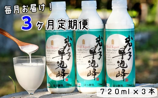【3ヶ月定期便】早池峰のむヨーグルト3本セット 【638】岩手県花巻市17000卵・乳製品ヨーグルト