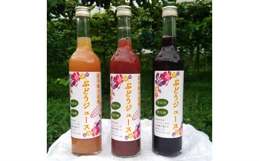 ぶどうジュース 3種飲み比べ 500ml×3本セット 【751】岩手県花巻市12000お茶・飲料果汁・野菜飲料