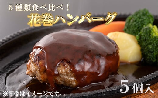 花巻ハンバーグセット(シングル5個入)5種詰め合わせ 【761】岩手県花巻市12000肉牛肉