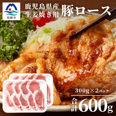 鹿児島県産豚 ロース しょうが焼き用 300g×2パック 豚ロース肉 生姜焼き A3-206【配送不可地域:離島】【1166400】鹿児島県枕崎市13000肉豚肉
