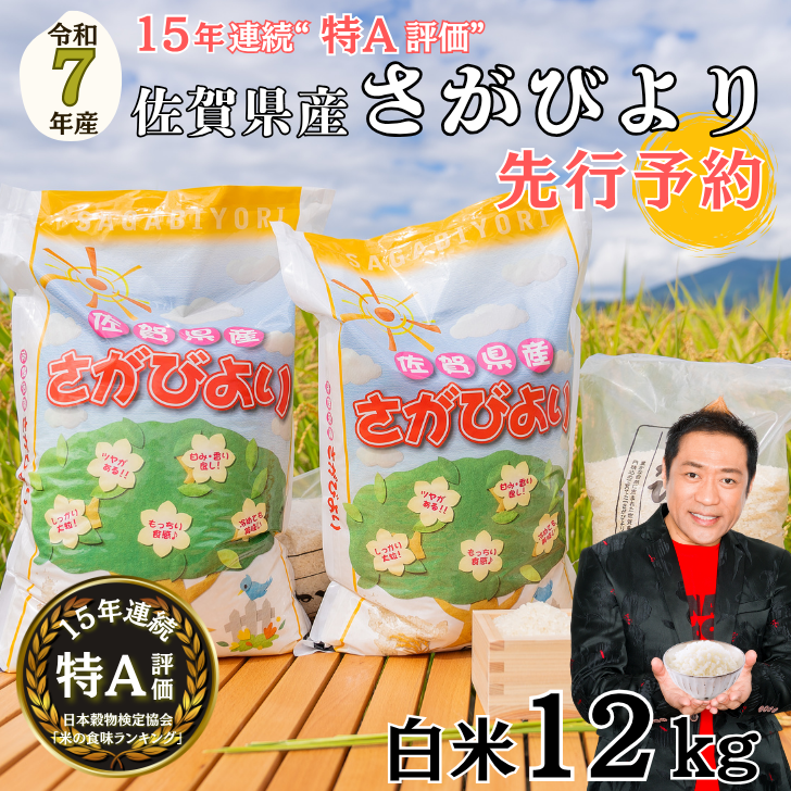 【先行予約】令和7年 佐賀県産 さがびより白米12kg:B380-001佐賀県佐賀市38000米・パン白米