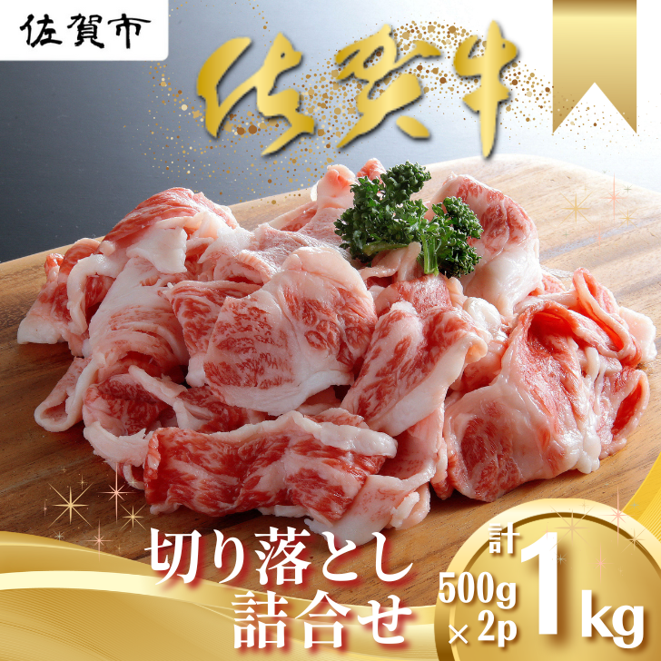 佐賀牛 切り落とし 1kg(500g×2P):B170-021佐賀県佐賀市17000肉牛肉