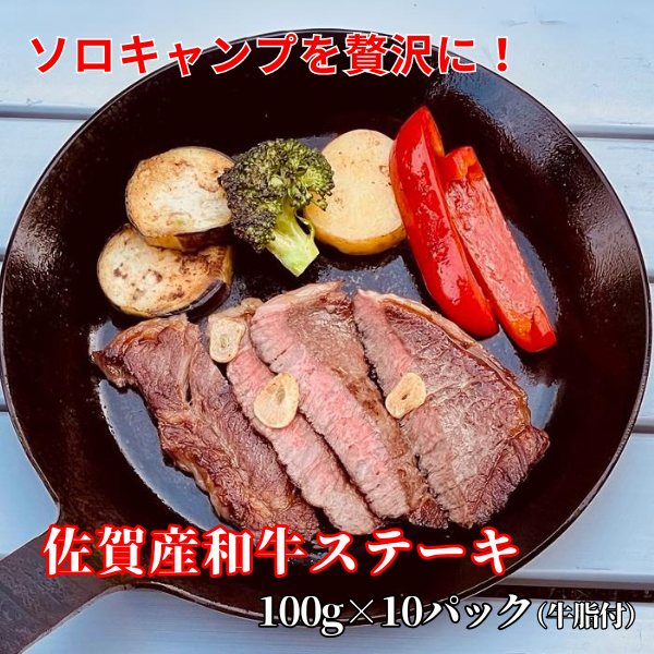 ソロキャンプに最適!佐賀産和牛ステーキ10P:B335-003佐賀県佐賀市33500肉牛肉