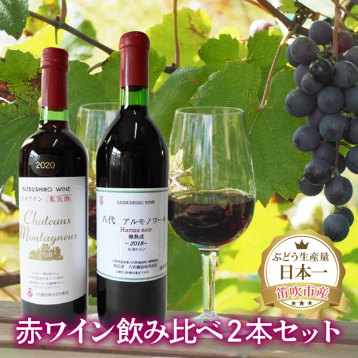 赤ワイン飲み比べ2本セット 059-002山梨県笛吹市14000酒・アルコール