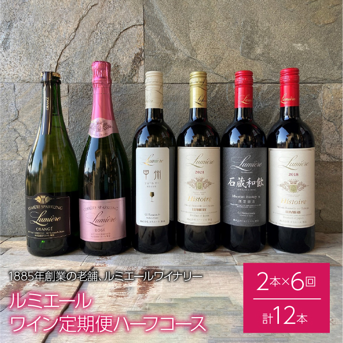 ルミエール 〜ワイン定期便ハーフコース〜 063-006山梨県笛吹市106000酒・アルコール
