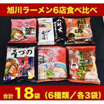 【18袋セット】旭川ラーメン6店食べ比べ(乾燥麺)_01550【1155517】北海道旭川市14000麺ラーメン
