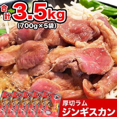 厚切り柔らかラムジンギスカン700g×5袋(タレ込み)_01670【配送不可地域:離島】【1155579】北海道旭川市22000肉ジビエ