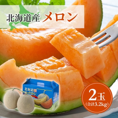 【先行受付】2026年7月下旬以降 北海道産赤肉メロン完熟糖度16度2玉合計約3.2kg_01587【1157036】北海道旭川市17000果物・フルーツメロン・スイカ