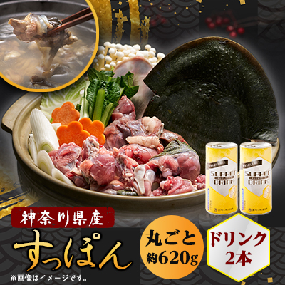 神奈川産すっぽん鍋丸ごと1匹(620g)&ドリンク2本(各180g)セット【配送不可地域:離島】【1449731】神奈川県山北町28000お茶・飲料その他 お茶・飲料