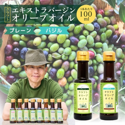 クラフトオリーブオイル 2種 プレーン・バジル 100ml×各1本【1585115】群馬県館林市14000調味料・油食用油