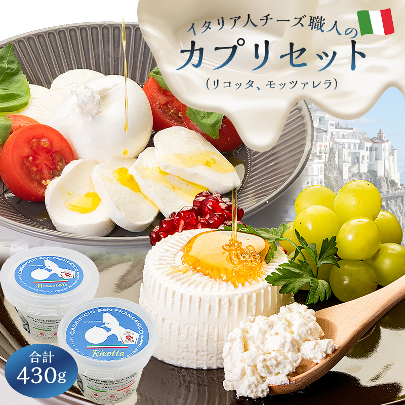 カプリセット ジャパンチーズアワード2022受賞品2種 リコッタ モッツァレラ【0073-008】岐阜県可児市14000卵・乳製品チーズ