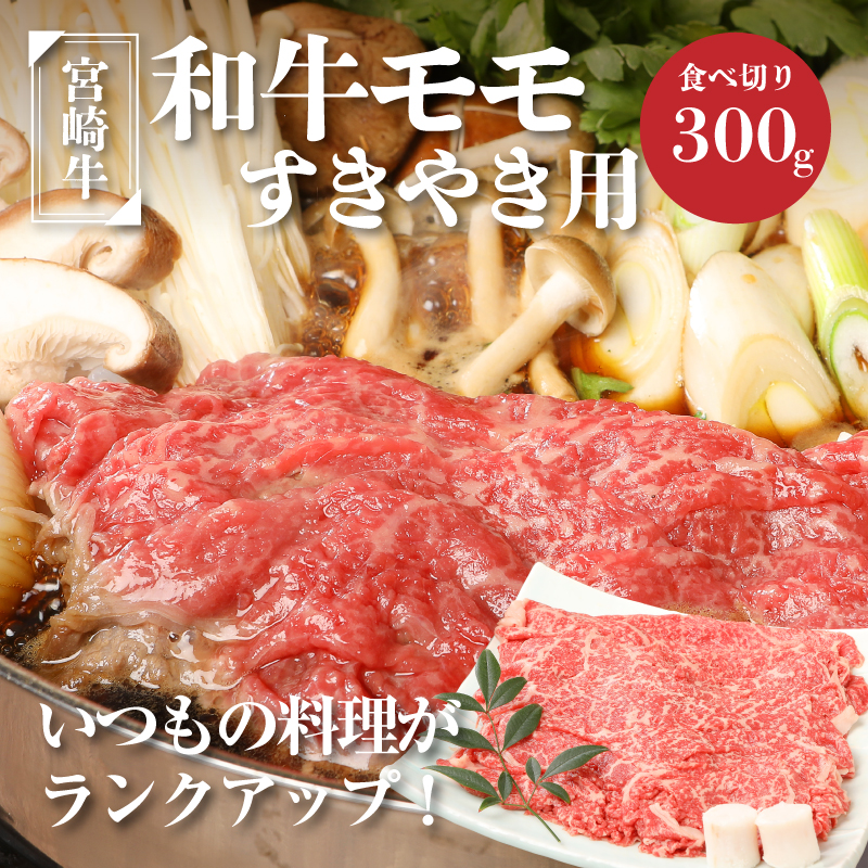 <宮崎牛和牛モモ肉すき焼き用300g> K01_0012_1宮崎県木城町13000肉牛肉
