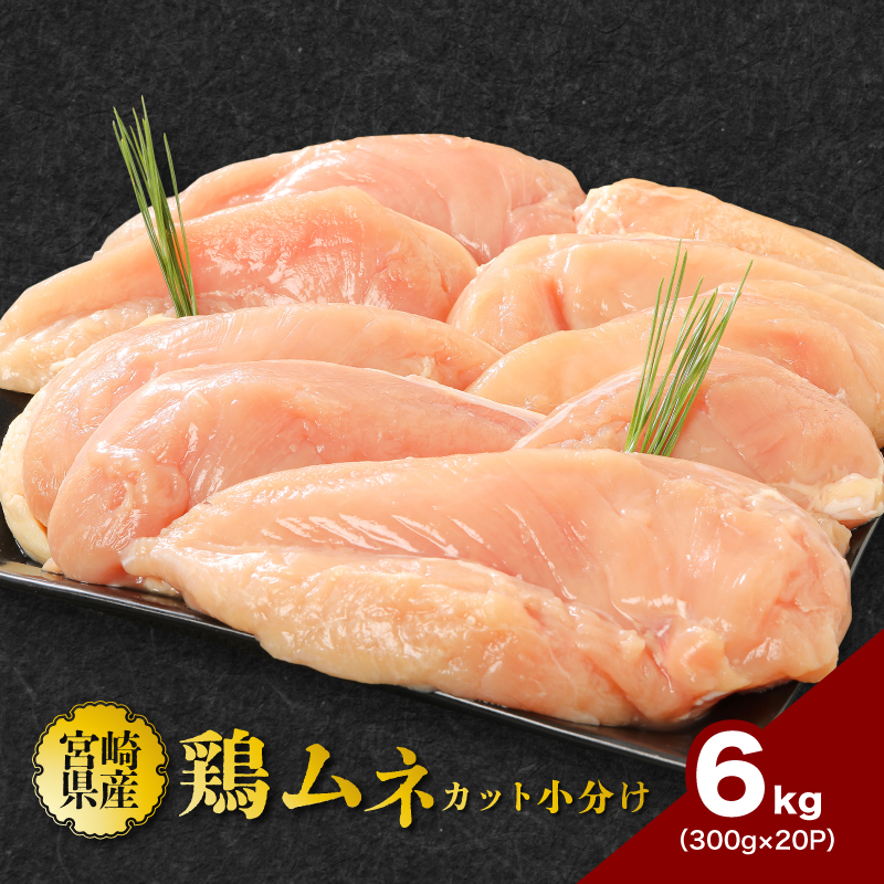 鶏ムネカット 小分け 6kg K16_0127宮崎県木城町20000肉鶏肉