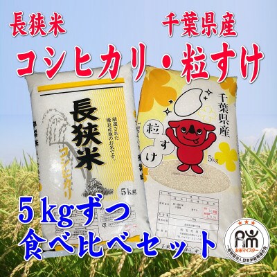 令和7年産 精米 長狭米コシヒカリ&粒すけ各5kgセット【1578286】千葉県館山市43000米・パン白米