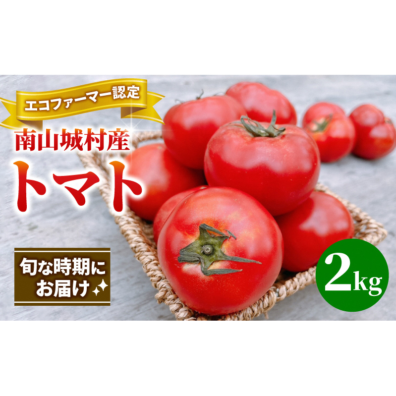 【旬な時期にお届け♪7月下旬より随時配送】内藤おじちゃんが育てる採れたて新鮮な童仙房高原トマト2kgセット◎エコファーマー認定者◎京都府南山城村産 野菜 夏野菜 リコピン サラダ 緑