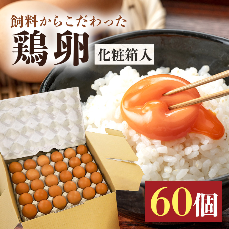 鶏卵60個(55個+補償5個)入り化粧箱 16-B茨城県小美玉市9000卵・乳製品卵(鶏、烏骨鶏等)