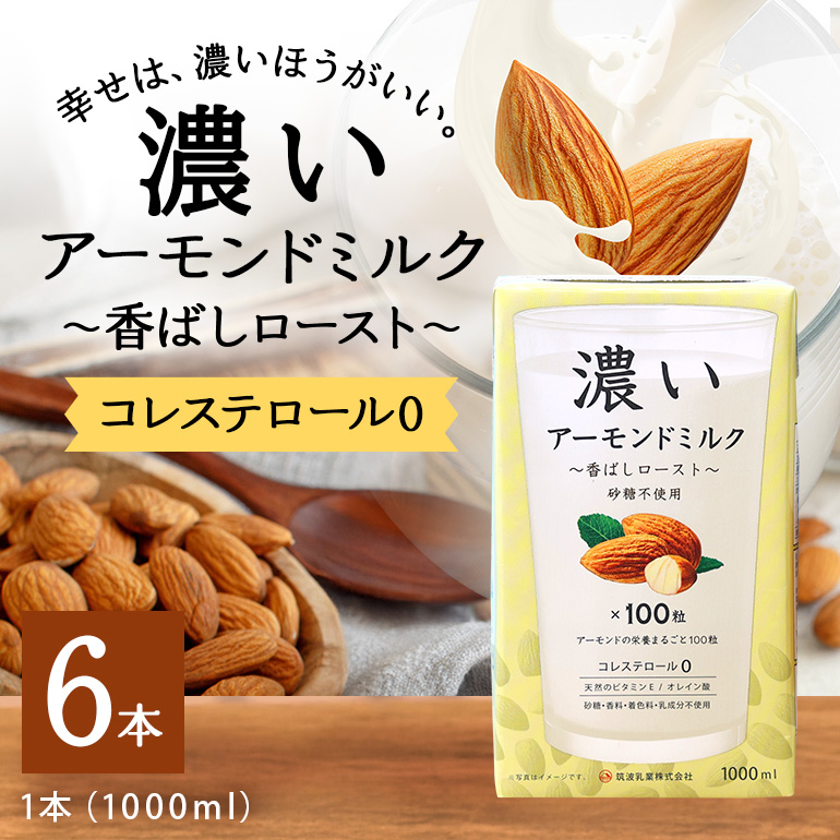濃いアーモンドミルク 香ばしロースト1000ml×6本入り 47-BA茨城県小美玉市17000お茶・飲料その他 お茶・飲料