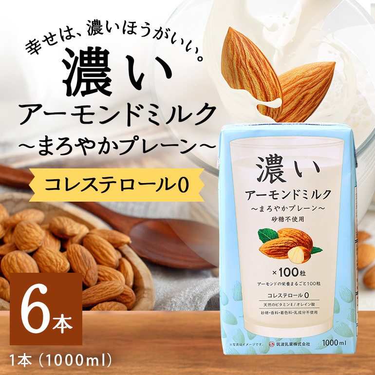 濃いアーモンドミルク まろやかプレーン1000ml×6本入り 47-BB茨城県小美玉市17000お茶・飲料その他 お茶・飲料