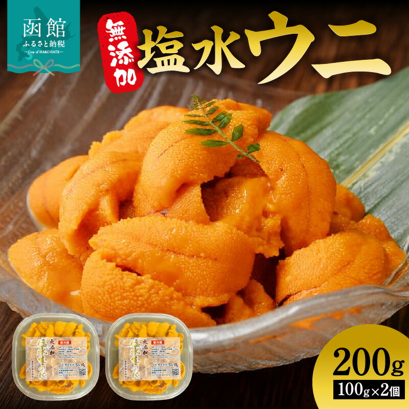 無添加塩水ウニパック(100g)×2個セット_HD069-007北海道函館市56000魚介・海産物イカ・タコ・ウニ