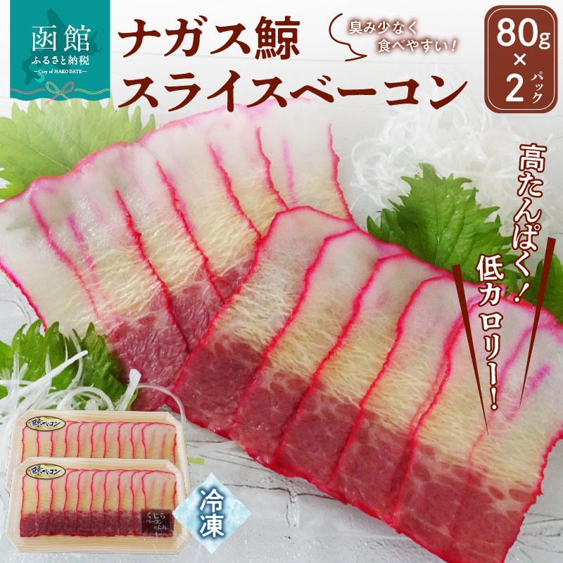 ナガス鯨スライスベーコン 80g×2パック_HD138-001北海道函館市12000魚介・海産物その他 魚介・海産物