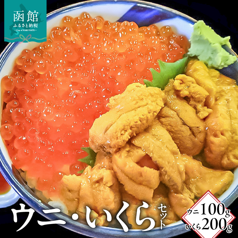 塩水ウニパック100g・いくら醤油漬200g_HD149-022北海道函館市59000魚介・海産物イカ・タコ・ウニ