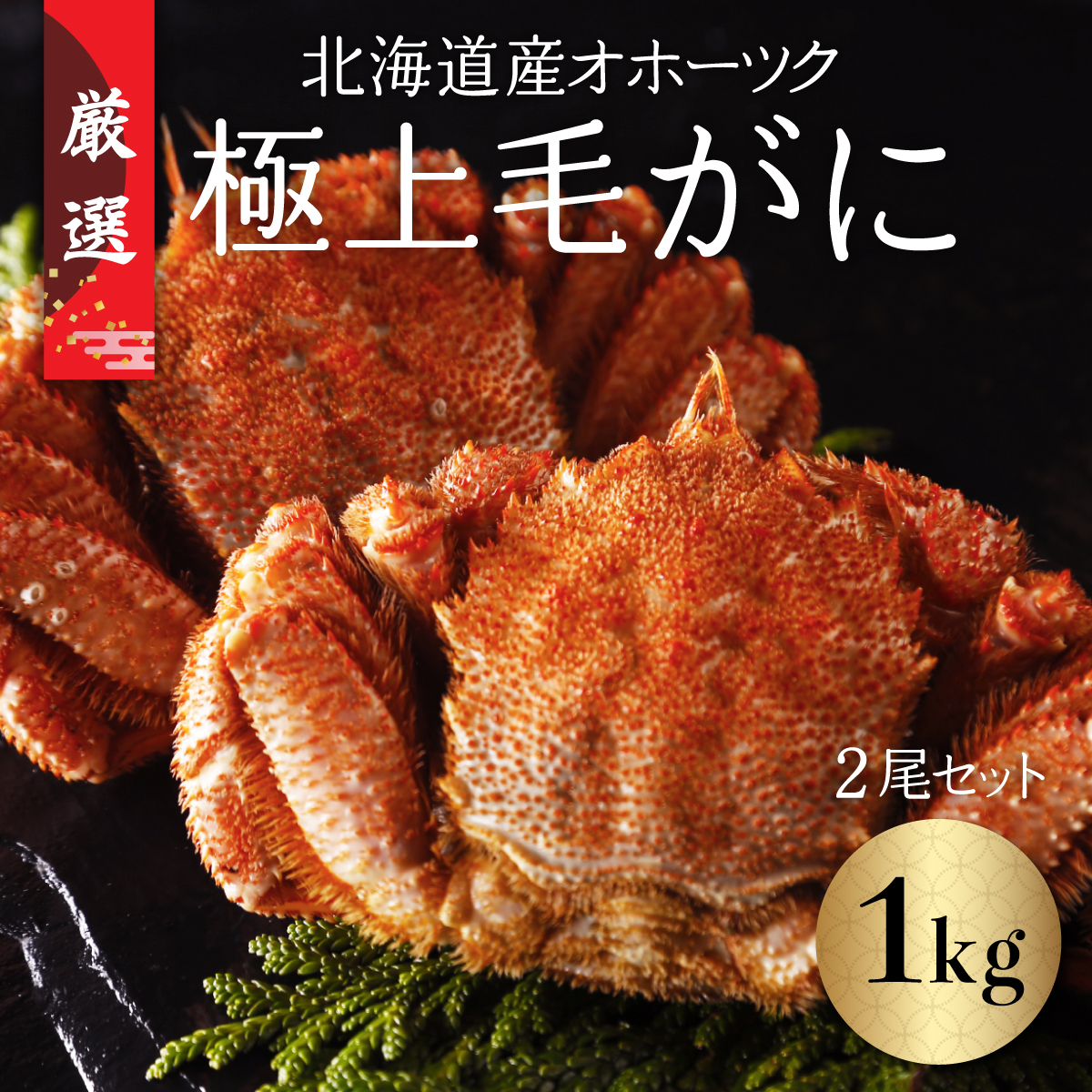 北海道産オホーツク極上毛がに(冷凍) 2尾セット(合計約1kg) ABC002北海道網走市55000魚介・海産物カニ