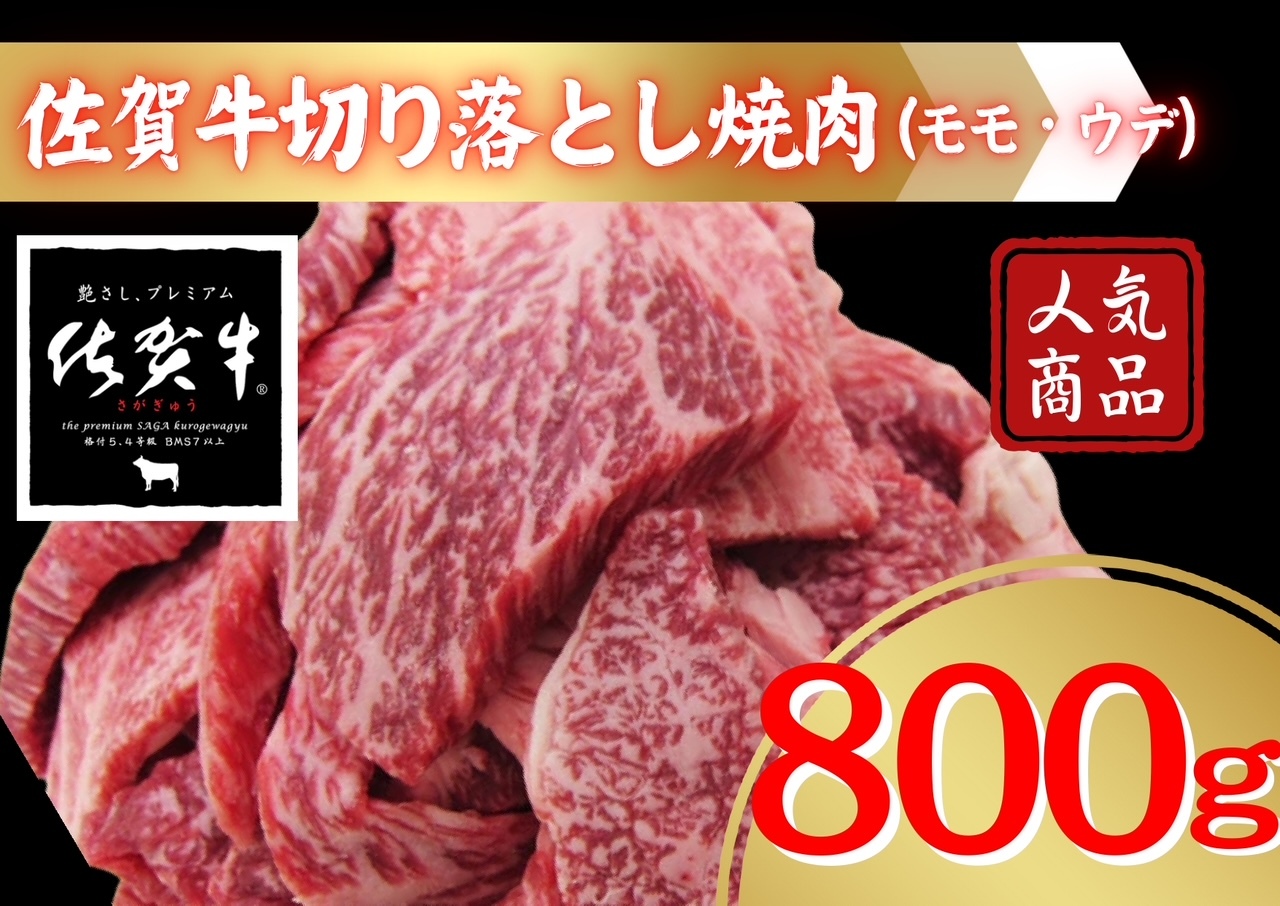 佐賀牛切り落とし焼肉(モモ、ウデ)800g 207-J1690佐賀県伊万里市19000肉牛肉