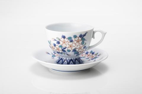色鍋島桜樹文珈琲碗 023-H806佐賀県伊万里市114000雑貨・日用品食器・グラス
