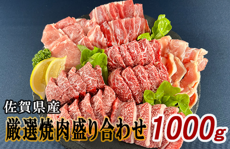 佐賀県産厳選6種焼肉盛り合わせ 1000g(4〜5人前) 180-J1634佐賀県伊万里市27000肉牛肉