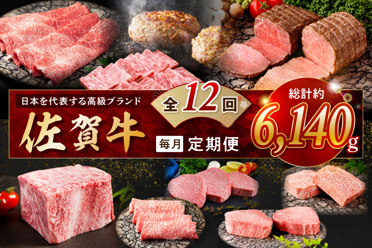 【発送月固定 定期便】肉の定期便! 特選佐賀牛 毎月月替わりでお届け 全12回 999-J1172佐賀県伊万里市348000肉