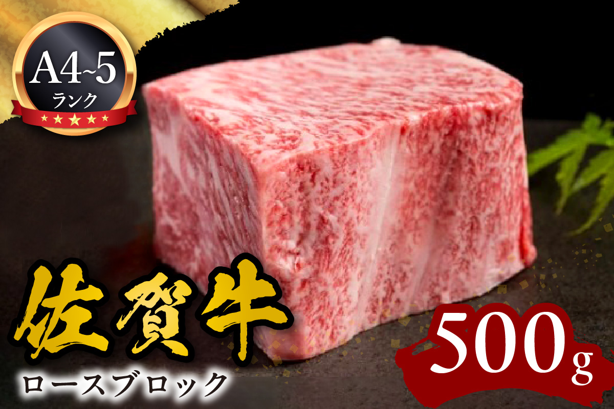 A5 A4 佐賀牛ロースブロック 500g 092-J595佐賀県伊万里市54000肉牛肉