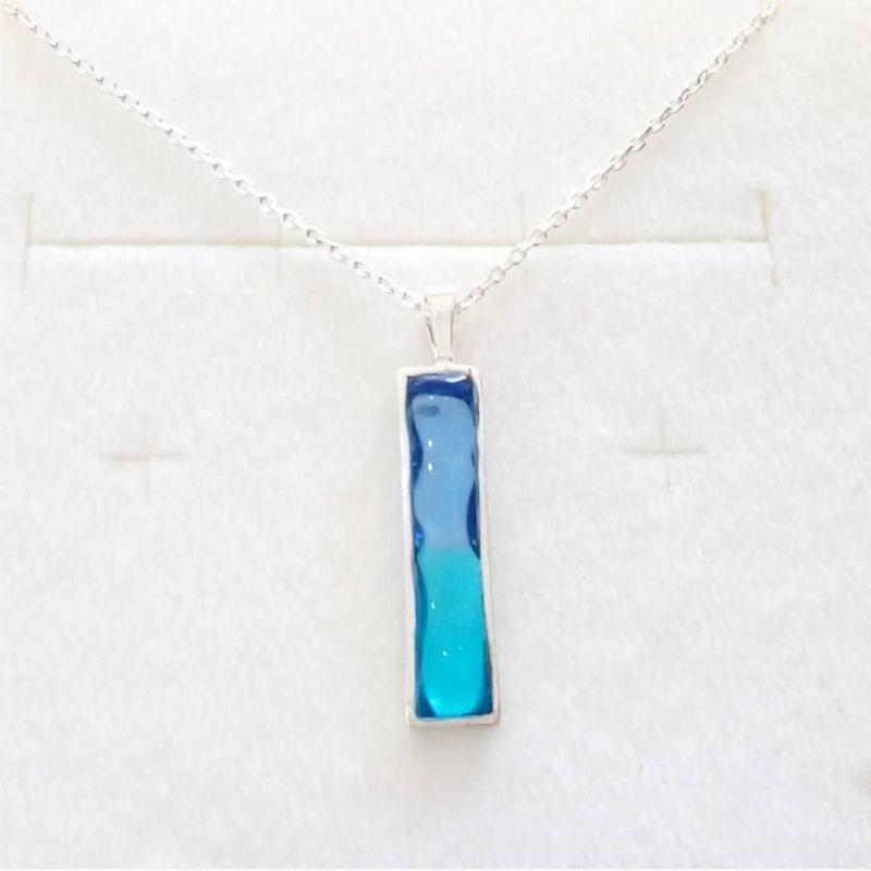 【レディース】スクエアペンダント Aqua Blue & Crystal Turquoise神奈川県鎌倉市124000衣類・装飾品・工芸品アクセサリー