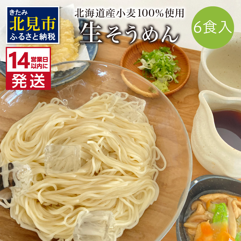 《14営業日以内に発送》【北海道産小麦100%使用】津村製麺所がつくる 生そうめん 6食入 ( 素麺 生 生めん 生麺 そうめん 北海道 小麦粉 ソーメン 北見市 ふるさと納税 )【003-0032】北海道北見