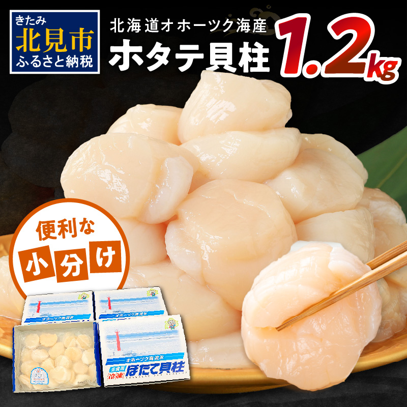 北海道オホーツク海産 ホタテ貝柱 1.2kg 生食用 ( 海鮮 魚介 魚介類 貝 ほたて 刺身 貝柱 海鮮丼 贈答 ギフト 小分け 帆立貝柱 人気  ふるさと納税 ホタテ )【037-0004-2024】 | 北海道北見市 | JRE MALLふるさと納税