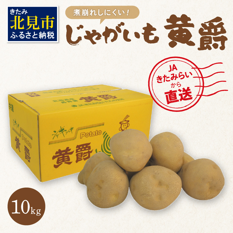 【予約:2025年10月中旬から順次発送】煮くずれしにくく、カレーや肉じゃがにピッタリ!JAきたみらいから直送する新鮮じゃがいも「黄爵」10kg ( 野菜 期間限定 芋 北海道 )【104-0002-2025】北海