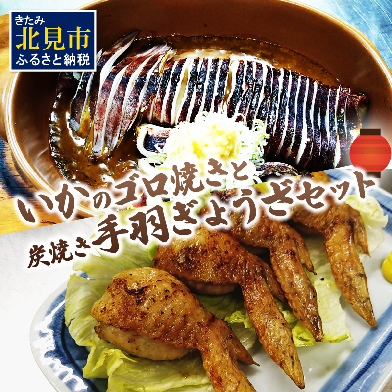 いかのゴロ焼きと炭焼き手羽ぎょうざセット ( 海鮮 肉 加工品 いか 手羽 餃子 セット 詰め合わせ おつまみ 居酒屋 )【129-0001】北海道北見市12000鍋セット・総菜・加工食品その他 鍋セット・