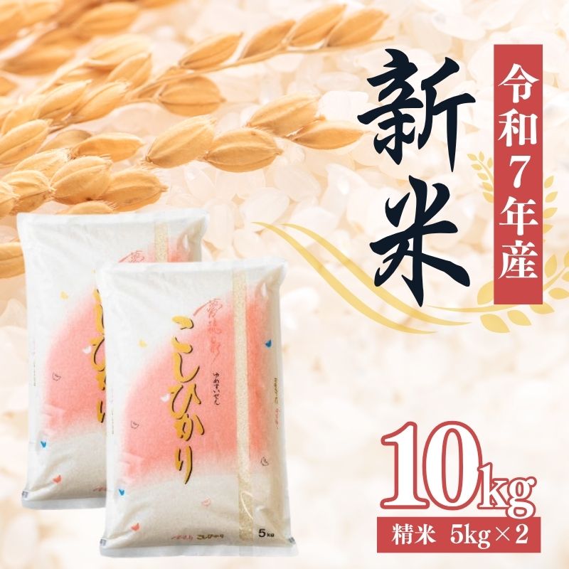 No.2381大文字屋米穀店【令和7年産新米】 コシヒカリ精米 10kg(5kg×2)福島県福島市43000米・パン白米
