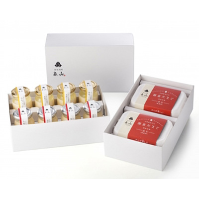 No.0974森山のプレミアムギフトセット 源泉たまご赤玉(地養卵)6個入り×2箱と湯庵プリン2種×4個セット 化粧箱入り福島県福島市21000卵・乳製品その他卵・乳製品