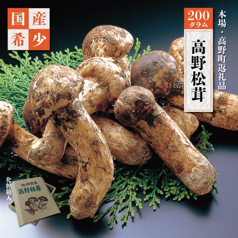 【2025年発送分】香り・歯応え・味ともに最高級!希少な国産松茸「高野松茸」200g【化粧箱入】和歌山県高野町80000野菜・きのこきのこ