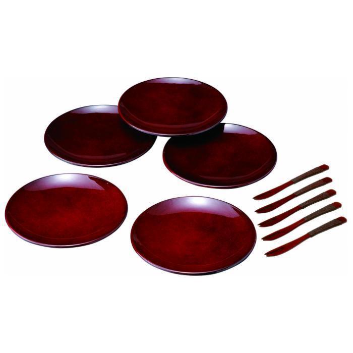 4.5寸 銘々皿 ななこ(5枚入・フォーク付)【YG129】和歌山県高野町47000雑貨・日用品食器・グラス