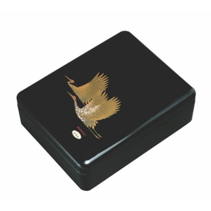 紀州漆器 新丸型文庫DX 黒 雅鶴【YG339】和歌山県高野町36000衣類・装飾品・工芸品その他 装飾品・工芸品