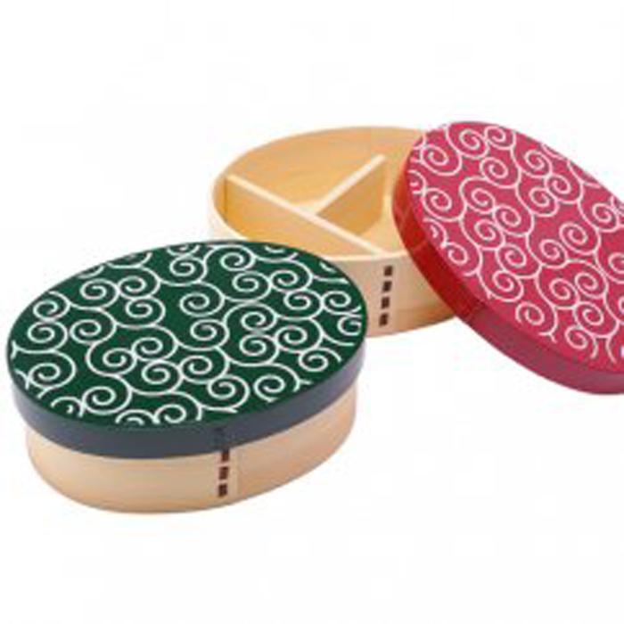 曲げわっぱ弁当箱2個セット 唐草(木製・天然杉)【紀州漆器】和歌山県高野町41000衣類・装飾品・工芸品その他 装飾品・工芸品